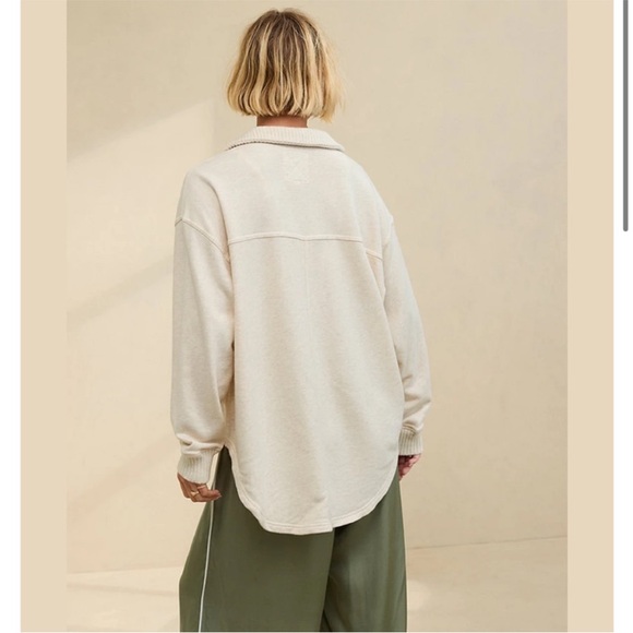 Aerie LumberJane Fleece Heather Frost Shirt Size Small - Picture 2 of 10